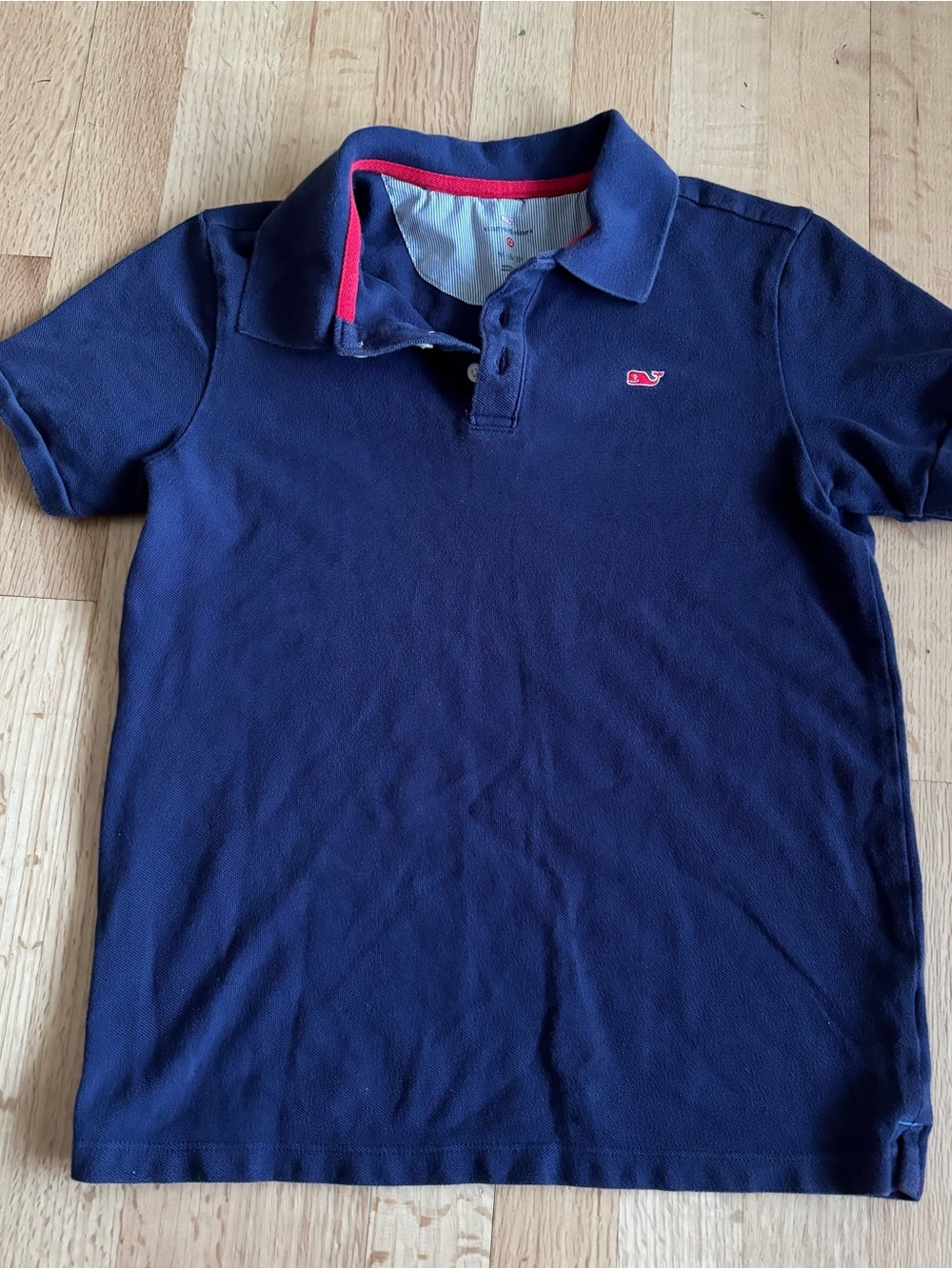 Vineyard Vines Navy Polo with Red Logo Trim